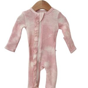 Spearmint Love organic waffle cotton footie and bow